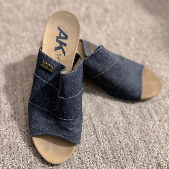 AK Sport Denim Slide Sandals 10.5M - Picture 1 of 4